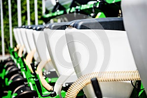 Modern agricultural machinery and equipment. Industrial details.