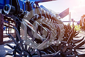 Modern agricultural machinery and equipment. Industrial details.