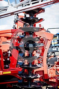 Modern agricultural machinery and equipment. Industrial details.