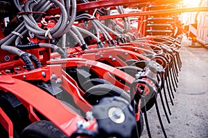 Modern agricultural machinery and equipment. Industrial details.