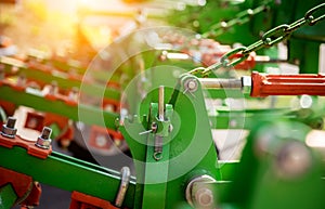 Modern agricultural machinery and equipment. Industrial details.