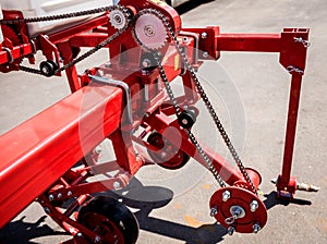 Modern agricultural machinery and equipment. Industrial details.