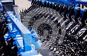 Modern agricultural machinery and equipment. Industrial details.