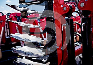 Modern agricultural machinery and equipment. Industrial details.