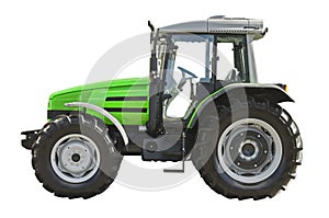 Modern agricultural tractor, side view