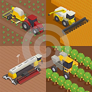 Modern Agriculture Isometric Compositions