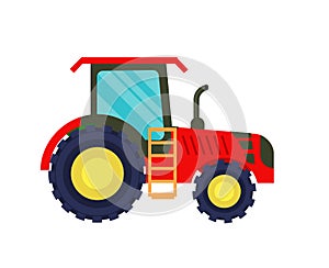 Modern agriculture tractor vector icon