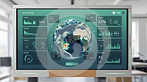 Artificial Intelligence Global Data Analytics Dashboard Interface