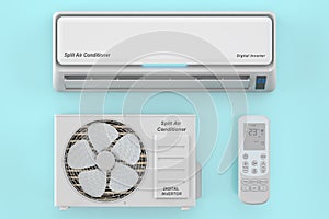 Modern air conditioner system with unit and remote control