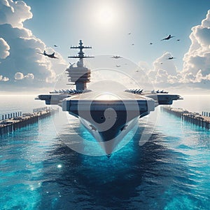 Modern aircraft carriers sail the oceans 2