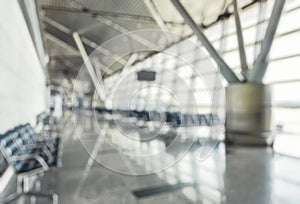 Modern airport terminal as creative abstract blur background