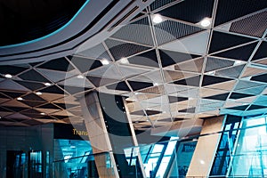 Modern airport terminal in Baku, stylish interior