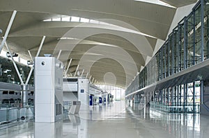Modern airport terminal interior