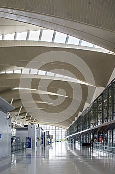 Modern airport terminal interior