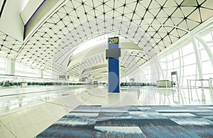 Modern airport terminal interior