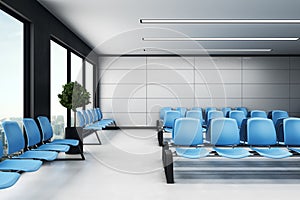 Modern airport waiting hall