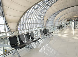 Modern airport waiting hall