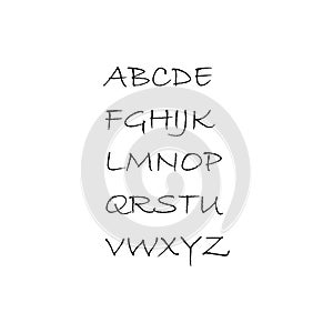 Modern Alphabet brush calligraphy. Handwritten ink lettering.English Alphabet.Modern calligraphy font. Vector letters isolated.