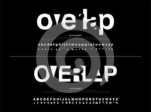 Modern alphabet font overlap style. calligraphy black color fonts designs. Typography font uppercase and lowercase. vector