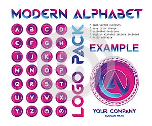 Modern alphabet logo design template