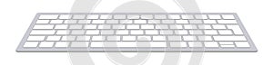 Modern aluminum computer keyboard isolated on white background. Vector illustration