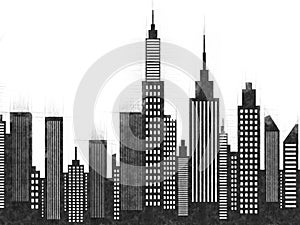 Modern American City Buildings And Skyscrapers