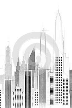 Modern American City Buildings And Skyscrapers
