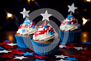 A modern american cupcakes for American Independence Day