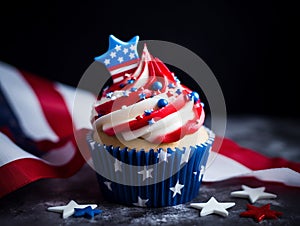 A modern american cupcakes for American Independence Day