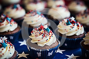 A modern american cupcakes for American Independence Day