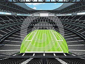 Modern American football Stadium with black seats