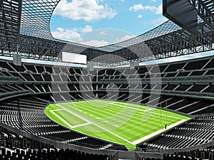 Modern American football Stadium with black seats