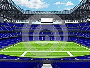 Modern American football Stadium with blue seats