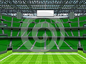 Modern American football Stadium with geen seats