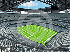 Modern American football Stadium with grey seats