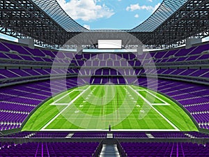 Modern American football Stadium with purple seats