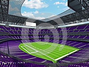 Modern American football Stadium with purple seats