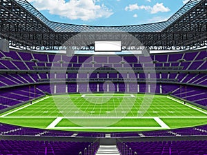 Modern American football Stadium with purple seats