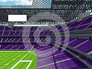 Modern American football Stadium with purple seats