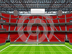 Modern American football Stadium with red seats