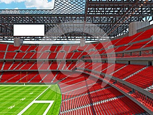 Modern American football Stadium with red seats