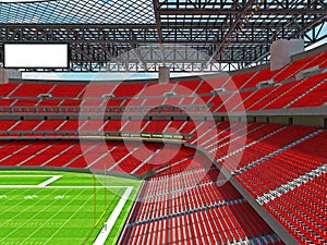 Modern American football Stadium with red seats