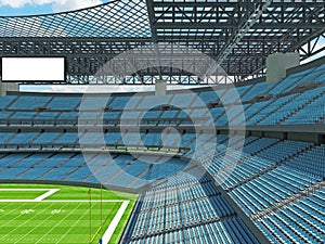 Modern American football Stadium with sky blue seats