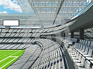 Modern American football Stadium with white seats