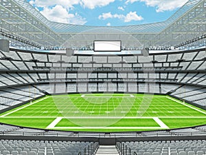 Modern American football Stadium with white seats