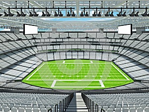 Modern American football Stadium with white seats