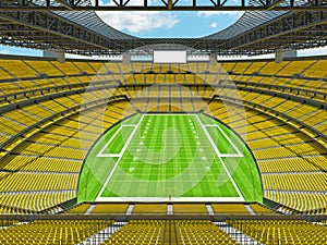 Modern American football Stadium with yellow seats