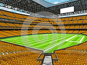 Modern American football Stadium with yellow seats