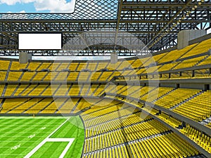 Modern American football Stadium with yellow seats