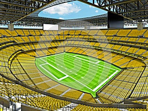 Modern American football Stadium with yellow seats